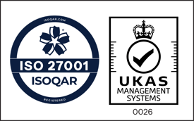 ISOQAR UKAS ISO  27001 joint logo